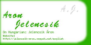 aron jelencsik business card