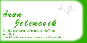 aron jelencsik business card